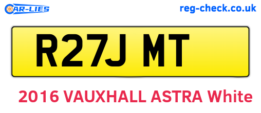 R27JMT are the vehicle registration plates.