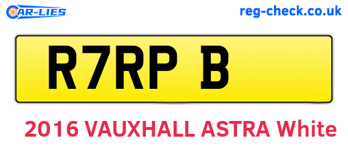 R7RPB are the vehicle registration plates.