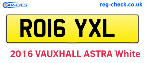 RO16YXL are the vehicle registration plates.