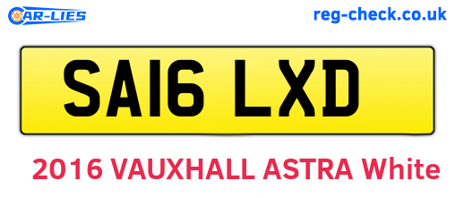 SA16LXD are the vehicle registration plates.