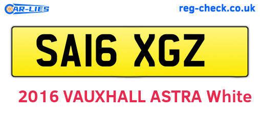 SA16XGZ are the vehicle registration plates.