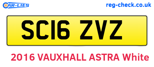 SC16ZVZ are the vehicle registration plates.
