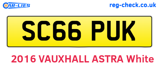 SC66PUK are the vehicle registration plates.