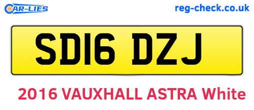 SD16DZJ are the vehicle registration plates.