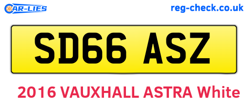 SD66ASZ are the vehicle registration plates.