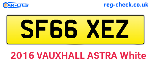 SF66XEZ are the vehicle registration plates.
