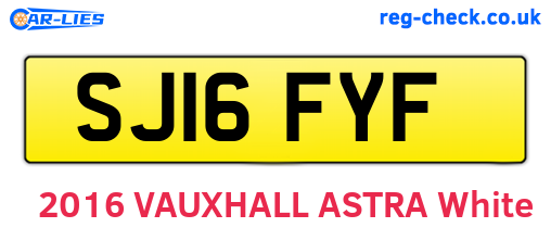 SJ16FYF are the vehicle registration plates.