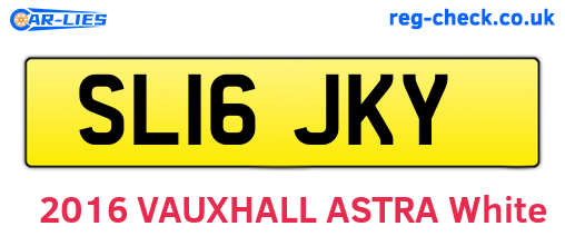 SL16JKY are the vehicle registration plates.