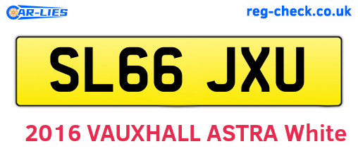 SL66JXU are the vehicle registration plates.