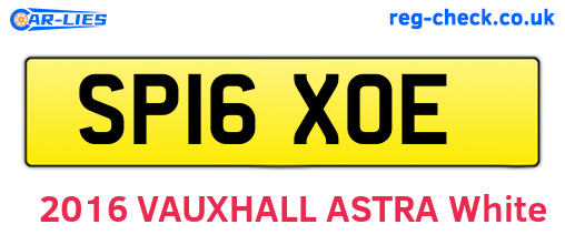 SP16XOE are the vehicle registration plates.