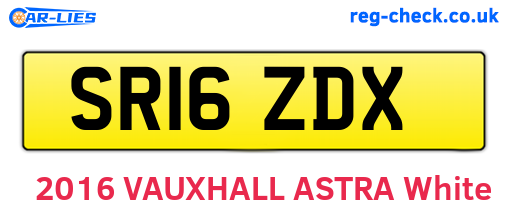 SR16ZDX are the vehicle registration plates.