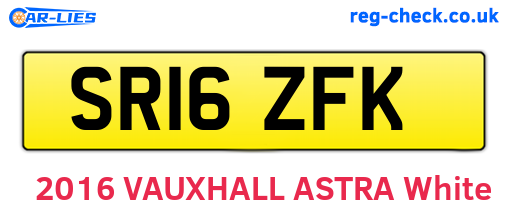 SR16ZFK are the vehicle registration plates.