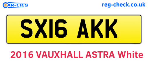 SX16AKK are the vehicle registration plates.