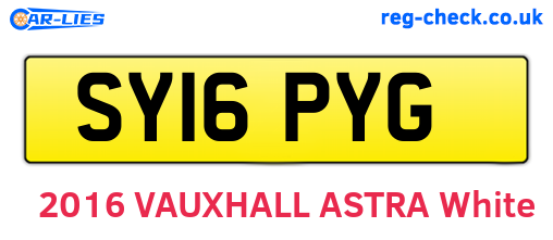 SY16PYG are the vehicle registration plates.