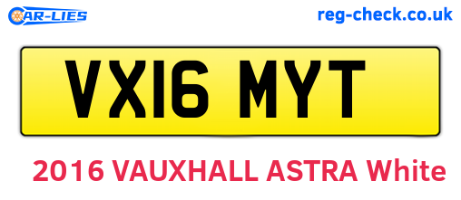 VX16MYT are the vehicle registration plates.