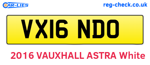 VX16NDO are the vehicle registration plates.