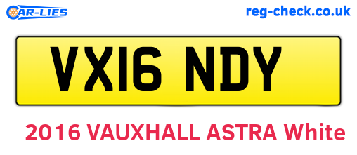 VX16NDY are the vehicle registration plates.