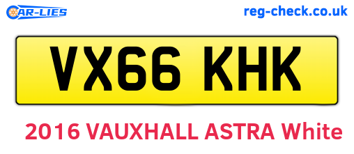 VX66KHK are the vehicle registration plates.