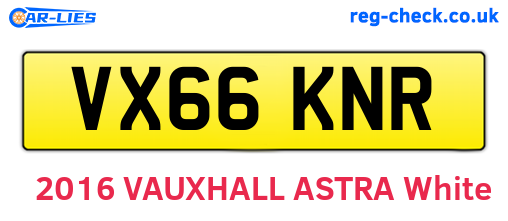 VX66KNR are the vehicle registration plates.