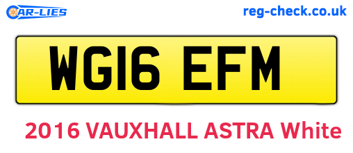 WG16EFM are the vehicle registration plates.