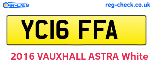 YC16FFA are the vehicle registration plates.