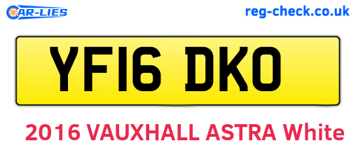 YF16DKO are the vehicle registration plates.