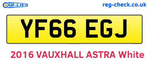 YF66EGJ are the vehicle registration plates.