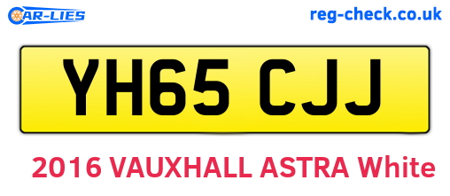YH65CJJ are the vehicle registration plates.