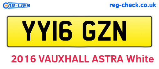 YY16GZN are the vehicle registration plates.