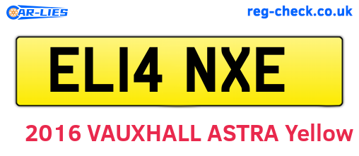 EL14NXE are the vehicle registration plates.