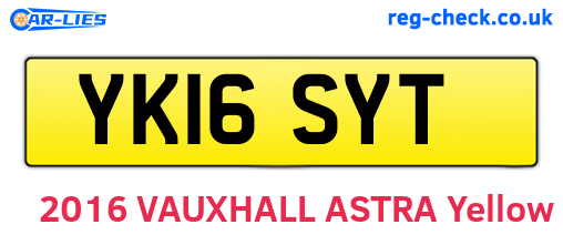 YK16SYT are the vehicle registration plates.