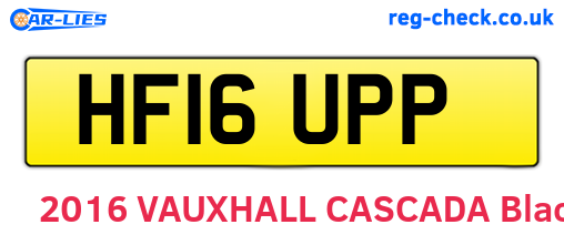 HF16UPP are the vehicle registration plates.