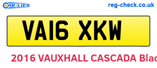 VA16XKW are the vehicle registration plates.