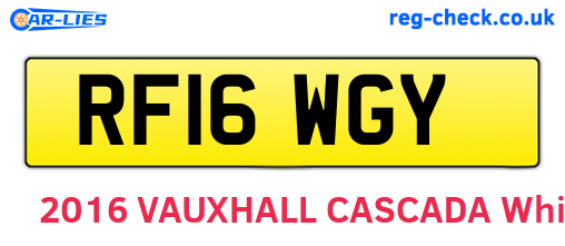 RF16WGY are the vehicle registration plates.