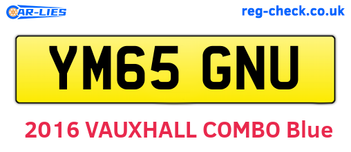 YM65GNU are the vehicle registration plates.