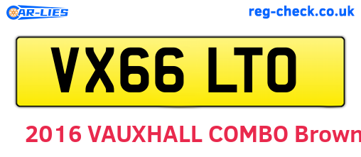 VX66LTO are the vehicle registration plates.