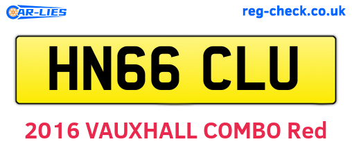 HN66CLU are the vehicle registration plates.