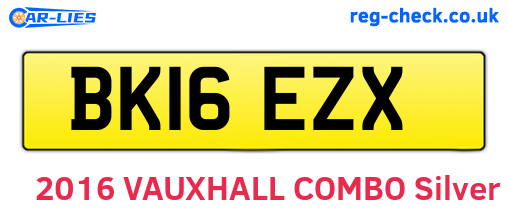 BK16EZX are the vehicle registration plates.