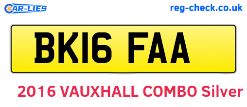 BK16FAA are the vehicle registration plates.