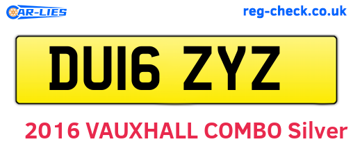 DU16ZYZ are the vehicle registration plates.