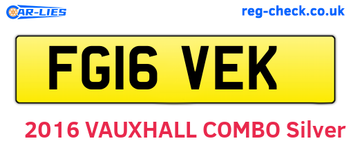 FG16VEK are the vehicle registration plates.