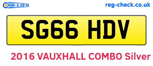 SG66HDV are the vehicle registration plates.