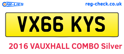 VX66KYS are the vehicle registration plates.