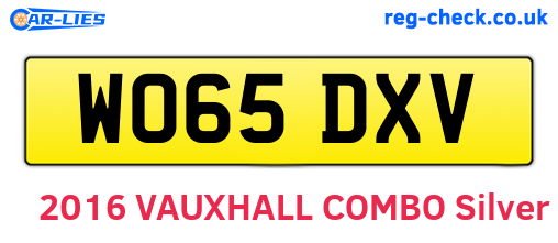WO65DXV are the vehicle registration plates.