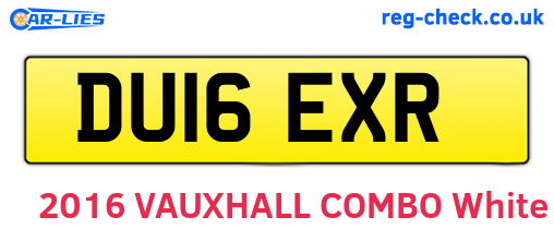 DU16EXR are the vehicle registration plates.
