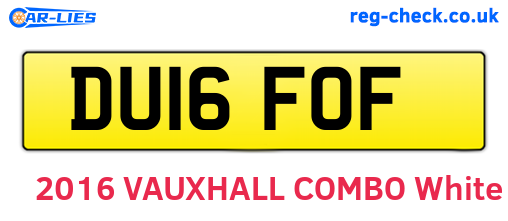 DU16FOF are the vehicle registration plates.