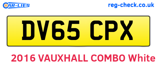 DV65CPX are the vehicle registration plates.