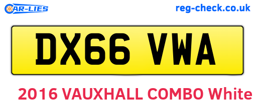 DX66VWA are the vehicle registration plates.