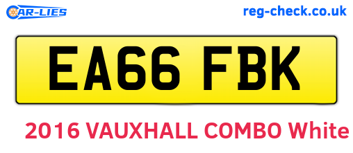 EA66FBK are the vehicle registration plates.