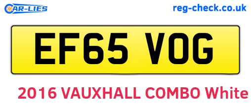 EF65VOG are the vehicle registration plates.